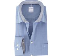 OLYMP Luxor Bügelfrei Hemd Blau Karo Comfort Fit - Größe 39 Blau 39