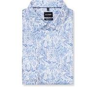 Langarmhemd OLYMP "Big & Tall", Herren, Gr. 50, N-Gr, bleu, Web, Obermaterial: 100% Baumwolle, gemustert, normal, 2-Knopf-Manschette verstellbar, Hemden, New Kentkragen, comfort fit (16225728-50) bleu