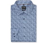 OLYMP Hemd Herren Comfort Fit Langarm Baumwolle blau, 50