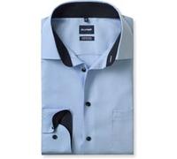 Businesshemd OLYMP "OLYMP Luxor, Comfort Fit - Big, Kent", Herren, Gr. 52, Normaler Arm, blau (hellblau), 100% Baumwolle, Hemden (14298237-52) hellblau