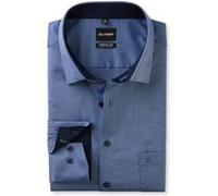 Businesshemd OLYMP "OLYMP Luxor, comfort fit - big, Kent", Herren, Gr. 52, Normaler Arm, marine, 100% Baumwolle, Hemden (27858831-52) marine