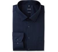 OLYMP Hemd Herren Comfort Fit Langarm Baumwolle blau, 54