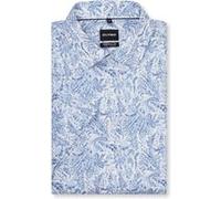 OLYMP Luxor Comfort Fit Big Herren Kurzarmhemd ? Weiß Blau Paisley ? Bügelfreies Hemd aus 100% Baumwolle 46