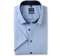OLYMP Kurzarmhemd Luxor – Herren, 100% Baumwolle, bügelfrei, Kent-Kragen, Comfort Fit, Blau 48
