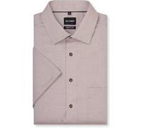 OLYMP Luxor Comfort Fit Kurzarmhemd Beige ? 100% Baumwolle ? Non Iron Business Hemd 46