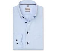 Businesshemd OLYMP "OLYMP Luxor, comfort fit, Button-down", Herren, Gr. 40, Normaler Arm, hellblau, 100% Baumwolle, Hemden (93232737-40) hellblau