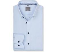 OLYMP Luxor, bügelfreies Business Hemd, Comfort Fit, Blau, Button-down, 44 (1061141144)