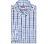 Businesshemd OLYMP "OLYMP Luxor, comfort fit, Button-down", Herren, Gr. 47, Normaler Arm, bleu, 100% Baumwolle, Hemden (77508353-47) bleu