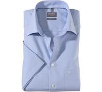 OLYMP Luxor, bügelfreies Business Hemd, comfort fit, Blau, Karo, Kurzarm, Kent, 40 (3190121140)