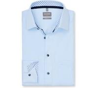 Businesshemd OLYMP "OLYMP Luxor, comfort fit, New Kent", Herren, Gr. 40, Normaler Arm, bleu, 100% Baumwolle, Hemden (47534140-40) bleu