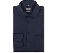 Businesshemd OLYMP "OLYMP Luxor, Comfort Fit, New Kent", Herren, Gr. 45, Normaler Arm, marine, 100% Baumwolle, Hemden (44362718-45) marine