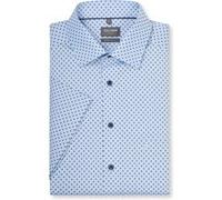 OLYMP Luxor, bügelfreies Business Hemd, Comfort Fit, Blau, Kurzarm, Kent, 41 (1038121141)