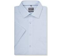 Businesshemd OLYMP "OLYMP Luxor, comfort fit, New Kent", Herren, Gr. 45, Normaler Arm, rauchblau, 100% Baumwolle, Hemden (58672663-45) rauchblau