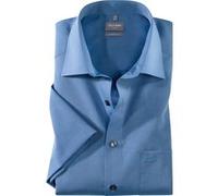 Herren Cityhemd 1/2 Arm, 45, Mittelblau