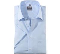 Kurzarmhemd OLYMP "Luxor comfort fit", Herren, Gr. 54, N-Gr, blau, Web, Obermaterial: 100% Baumwolle, bequem, abgesteppt, Hemden, Kurzarmhemd mit Brusttasche, bügelfrei (94296813-54) blau