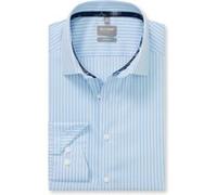 OLYMP Herren Oberhemd Langarm Luxor,Block Streifen,466 Comfort Fit 20,13 New Kent,bleu 11,46