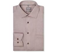 Businesshemd OLYMP "OLYMP Luxor, comfort fit, New Kent", Herren, Gr. 48, Normaler Arm, nougat, 100% Baumwolle, Hemden (26973664-48) nougat