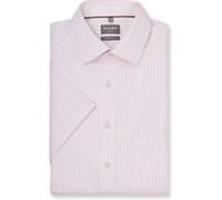 OLYMP Luxor, bügelfreies Business Hemd, Comfort Fit, Rosa, Streifen, Kurzarm, Kent, 48 (1013123148)