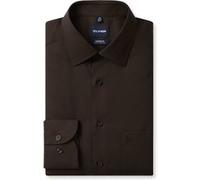 OLYMP Luxor, bügelfreies Business Hemd, Comfort Fit, Schwarz-Braun, Kent, 42 (1104248942)