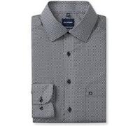 Businesshemd OLYMP "OLYMP Luxor, Comfort Fit, New Kent", Herren, Gr. 41, Normaler Arm, grau (schwarz), 100% Baumwolle, Hemden (87119364-41) schwarz
