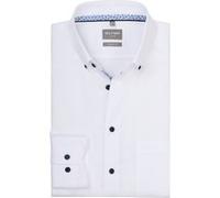 OLYMP Luxor, bügelfreies Business Hemd, Comfort Fit, Weiß, Button-down, 43 (1061140043)