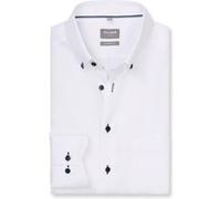 Businesshemd OLYMP "OLYMP Luxor, comfort fit, Button-down", Herren, Gr. 47, Normaler Arm, weiß, 100% Baumwolle, Hemden (20749837-47) weiß