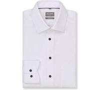 Langarmhemd OLYMP "Luxor", Herren, Gr. 41, N-Gr, weiß, Web, Obermaterial: 100% Baumwolle, comfort fit, 2-Knopf-Manschette, Hemden Langarmhemd, Businesshemd, comfort fit, New-Kentkragen (60015441-41)