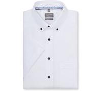OLYMP Luxor, bügelfreies Business Hemd, Comfort Fit, Weiß, Kurzarm, Button-down, 45 (1061120045)