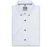 OLYMP Luxor, bügelfreies Business Hemd, Comfort Fit, Weiß, Kurzarm, Button-down, 47 (1061120047)