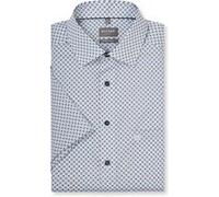 Businesshemd OLYMP "OLYMP Luxor, comfort fit, New Kent", Herren, Gr. 46, Normaler Arm, blau (weiß), 100% Baumwolle, Hemden (56576235-46) weiß