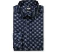 Businesshemd OLYMP "OLYMP Luxor, modern fit, New Kent", Herren, Gr. 38, Normaler Arm, marine, 100% Baumwolle, Hemden (88177432-38) marine