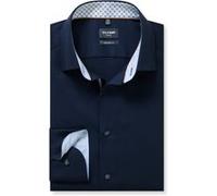 OLYMP Luxor, bügelfreies Business Hemd, modern fit, Blau, Extra kurzer Arm, Kent, 44 (1200181844)