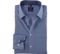 OLYMP Luxor, bügelfreies Business Hemd, modern fit, Blau, Karo, Kent, 45 (3390641945)