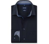 Businesshemd OLYMP "OLYMP Luxor, Modern Fit, New Kent", Herren, Gr. 37, Normaler Arm, schwarz (marine), 100% Baumwolle, Hemden (85361035-37) marine