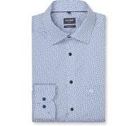 Businesshemd OLYMP "OLYMP Luxor, modern fit, New Kent", Herren, Gr. 41, Normaler Arm, blau (rauchblau), 100% Baumwolle, Hemden (47359302-41) rauchblau