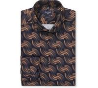 OLYMP Luxor Modern Fit Hemd nachtblau, Gemustert