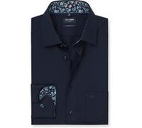 Businesshemd OLYMP "OLYMP Luxor, modern fit, New Kent", Herren, Gr. 45, Normaler Arm, marine, 100% Baumwolle, Hemden (78440335-45) marine