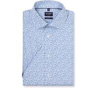 OLYMP Luxor, bügelfreies Business Hemd, Modern Fit, Blau, Kurzarm, Kent, 37 (1282121137)
