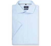 OLYMP Luxor, bügelfreies Business Hemd, Modern Fit, Blau, Kurzarm, Kent, 38 (1237121138)