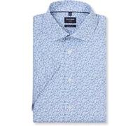 OLYMP Luxor, bügelfreies Business Hemd, Modern Fit, Blau, Kurzarm, Kent, 42 (1282121142)