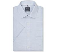 OLYMP Oberhemd Luxor D.1121 Modern Fit bügelfrei Kurzarm Kent Blau Gr. 43