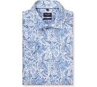 OLYMP Luxor, bügelfreies Business Hemd, modern fit, Blau, Kurzarm, Kent, 47 (1274121147)