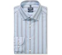 Businesshemd OLYMP "OLYMP Luxor, modern fit, New Kent", Herren, Gr. 43, Normaler Arm, bleu, 100% Baumwolle, Hemden (17221223-43) bleu