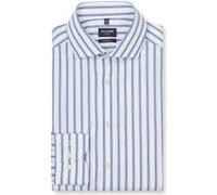 OLYMP Luxor, bügelfreies Business Hemd, Modern Fit, Blau, Streifen, Kent, 44 (1225141144)