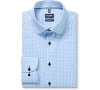 Businesshemd OLYMP "OLYMP Luxor, modern fit, Under-Button-down", Herren, Gr. 42, Normaler Arm, bleu, 100% Baumwolle, Hemden (46559409-42) bleu