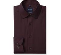 Langarmhemd OLYMP "Luxor", Herren, Gr. 42, N-Gr, braun (bordeaux), Web, Obermaterial: 100% Baumwolle, tailliert normal, 2-Knopf-Manschette, Hemden, Businesshemd, New-Kentkragen, Modern Fit (65872265-4