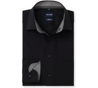 Businesshemd OLYMP "OLYMP Luxor, Modern Fit, New Kent", Herren, Gr. 37, Normaler Arm, schwarz, 100% Baumwolle, Hemden (60681050-37) schwarz