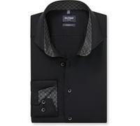 OLYMP Luxor modern fit Businesshemd Herren Modern Fit Baumwolle schwarz, 45