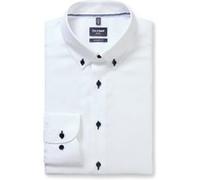 OLYMP Businesshemd Luxor – Modern Fit Button-down, Herren, 100% Baumwolle, Weiß, Größe 44