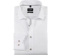 OLYMP Herren Businesshemd Langarm Luxor,Einfarbig,modern fit,Global Kent,Weiss 00,44